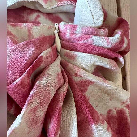 Pretty little thing Fuchsia Tie Dye Ruched Side Midi Skirt - Size 4 NWT - Picture 7 of 10